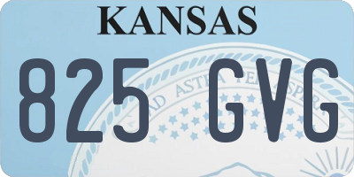 KS license plate 825GVG