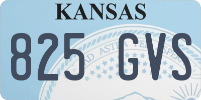 KS license plate 825GVS