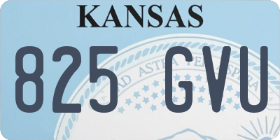 KS license plate 825GVU