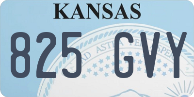 KS license plate 825GVY