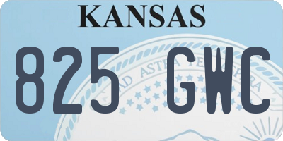 KS license plate 825GWC