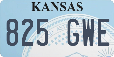 KS license plate 825GWE