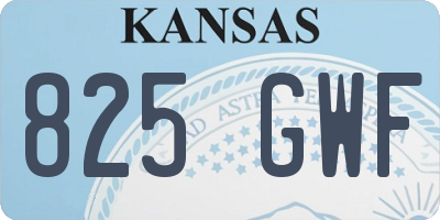 KS license plate 825GWF