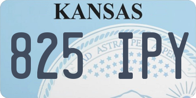 KS license plate 825IPY