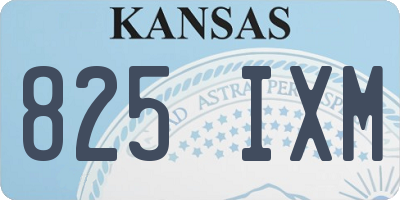 KS license plate 825IXM