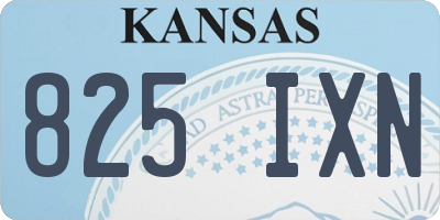 KS license plate 825IXN