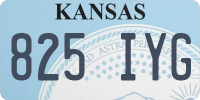 KS license plate 825IYG