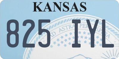 KS license plate 825IYL