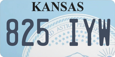 KS license plate 825IYW