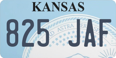 KS license plate 825JAF
