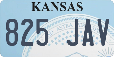 KS license plate 825JAV