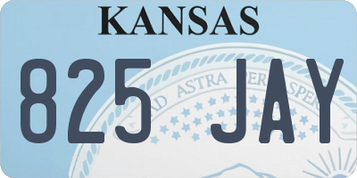 KS license plate 825JAY