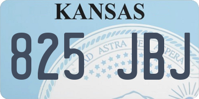 KS license plate 825JBJ