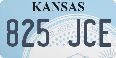 KS license plate 825JCE