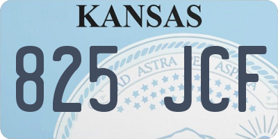 KS license plate 825JCF