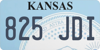 KS license plate 825JDI