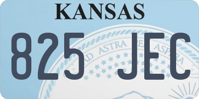 KS license plate 825JEC