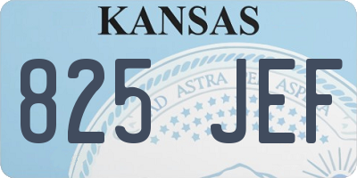 KS license plate 825JEF