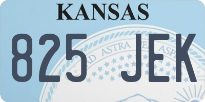 KS license plate 825JEK