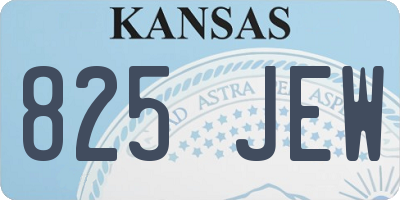 KS license plate 825JEW