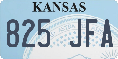 KS license plate 825JFA