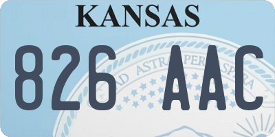 KS license plate 826AAC