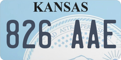 KS license plate 826AAE