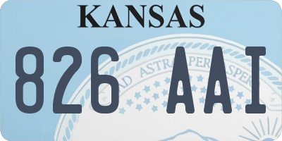 KS license plate 826AAI