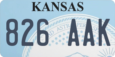 KS license plate 826AAK