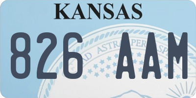 KS license plate 826AAM