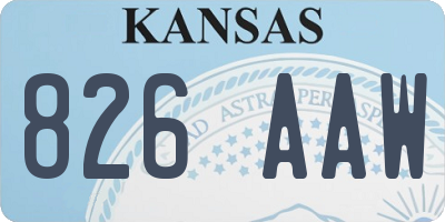 KS license plate 826AAW