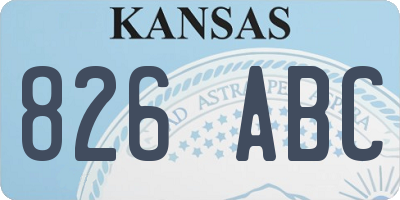 KS license plate 826ABC