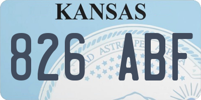 KS license plate 826ABF