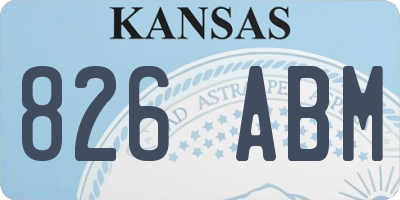 KS license plate 826ABM