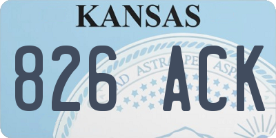 KS license plate 826ACK