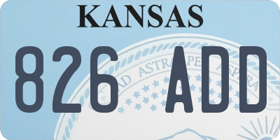 KS license plate 826ADD