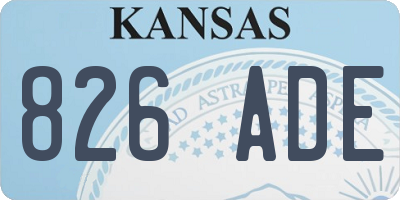 KS license plate 826ADE