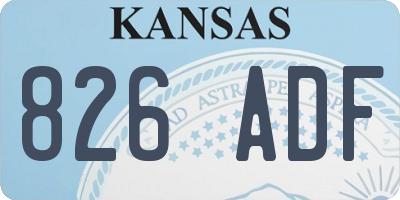 KS license plate 826ADF