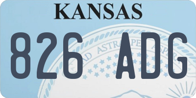 KS license plate 826ADG