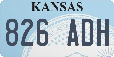 KS license plate 826ADH