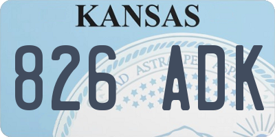 KS license plate 826ADK