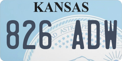 KS license plate 826ADW