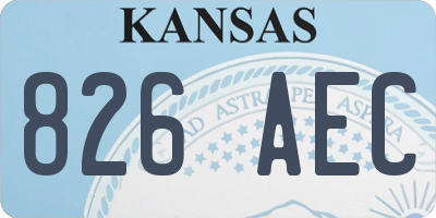 KS license plate 826AEC