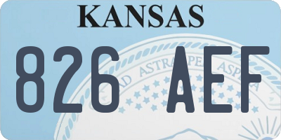 KS license plate 826AEF