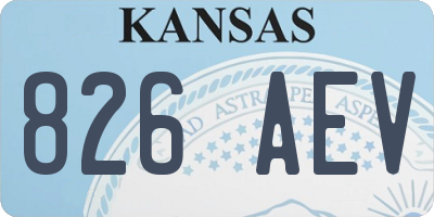 KS license plate 826AEV
