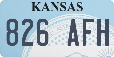KS license plate 826AFH