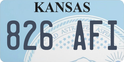 KS license plate 826AFI