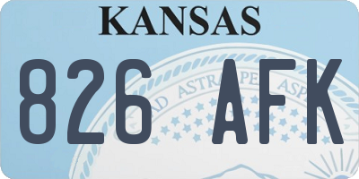 KS license plate 826AFK