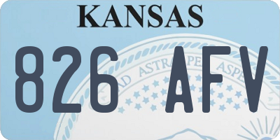 KS license plate 826AFV