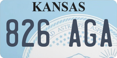 KS license plate 826AGA